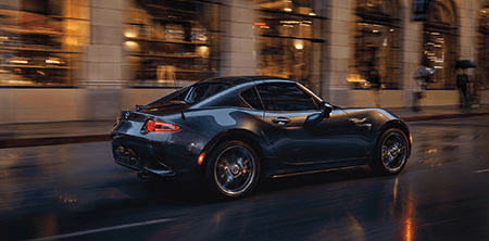 Mazda MX-5 RF 2025 noir de profil